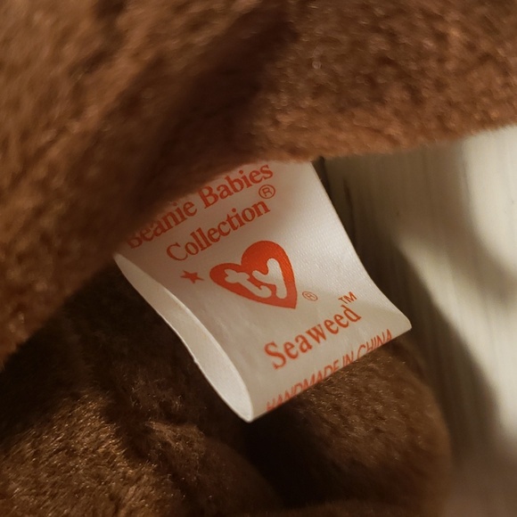 Vintage Pair Ty Beanie Babies Smoochy the Frog '97 & Seaweed the Otter '96 NWT - Picture 8 of 11